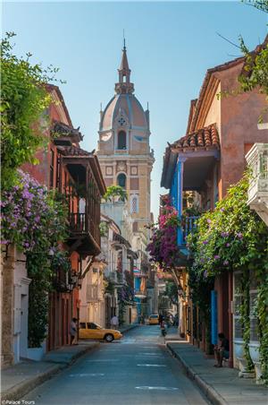 View From a Street in Cartagena